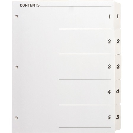 BUSINESS SOURCE Table of Content Quick Index Dividers Printed Tab(s), PK5 05852